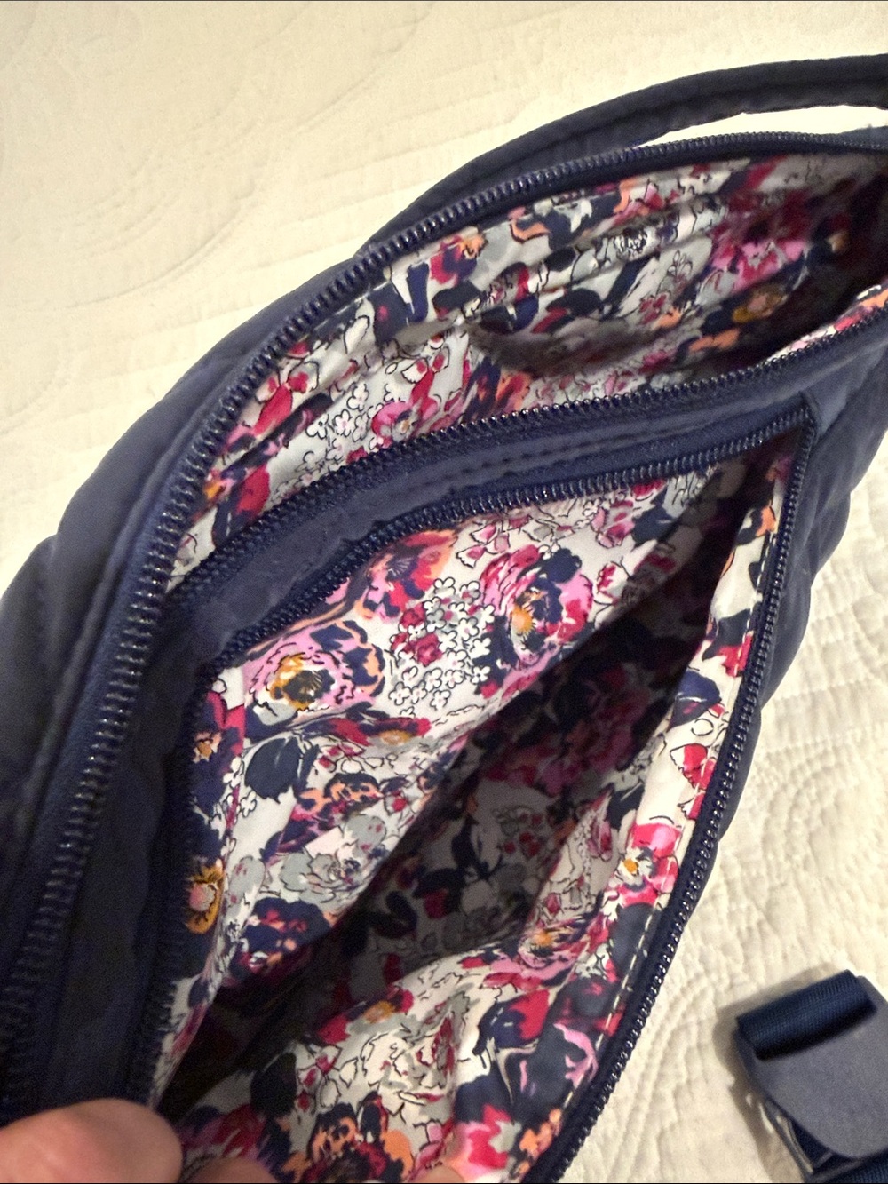 Vera Bradley Quilted Navy Crossbody Sling - Picture 5 of 5